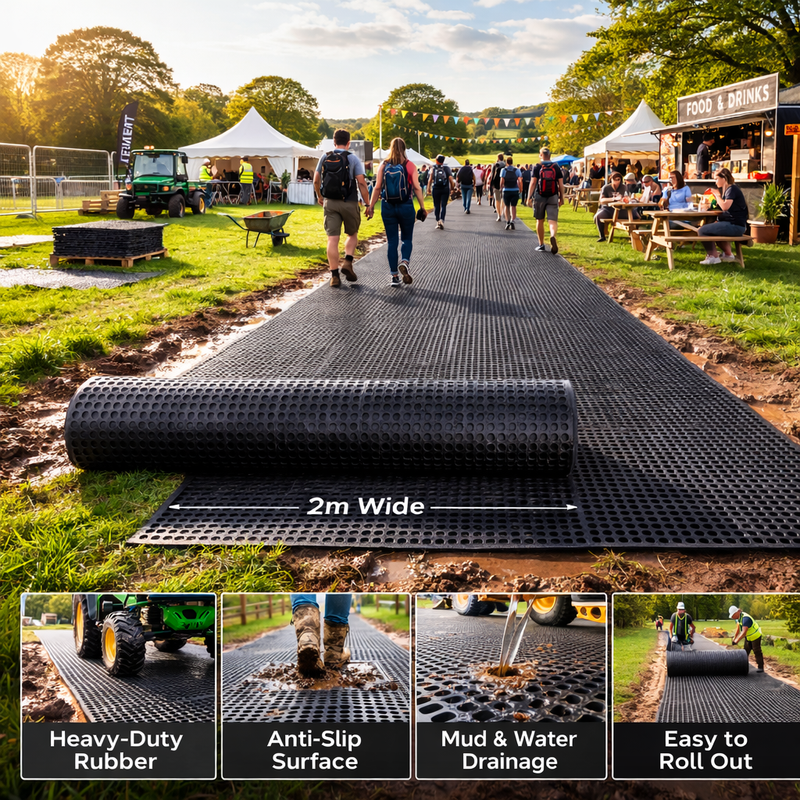 Eco-Friendly Premium Rubber Grass Mat Roll — Heavy Duty Ground Cover Solution — 10m x 1.83m