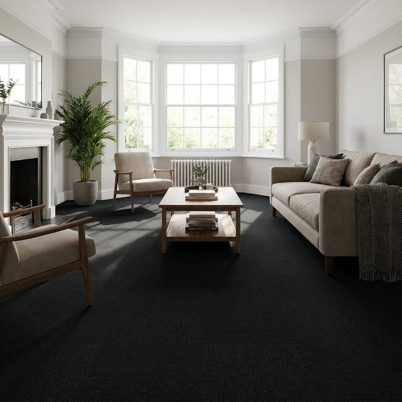 Black carpet tiles lifestyle