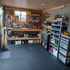 Durable Rubber Shed Floor Tiles in workshop hobby space
