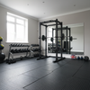 53mm Acoustic Rubber Tiles in home garage gym - residential acoustic flooring solution