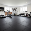 10mm Black Puzzle Mats in Garage Gym - DIY Home Gym Flooring
