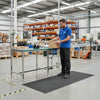 Industrial anti-fatigue mat at factory packing station UK