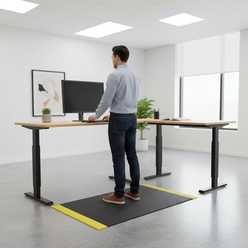 Anti-fatigue standing mat at office desk UK