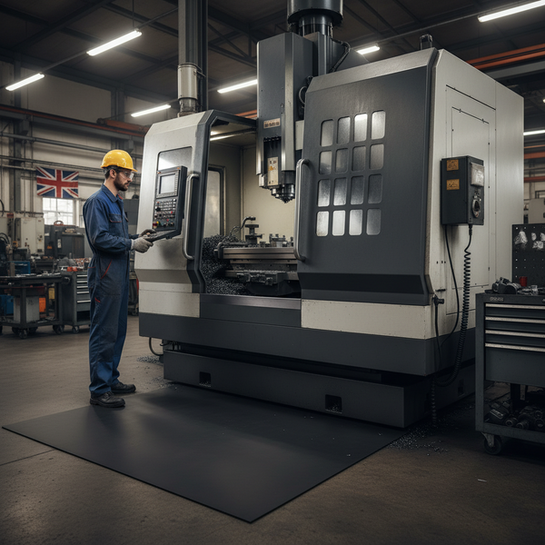 Plain Smooth Anti-Vibration Rubber Sheet Under CNC Machine in UK Factory