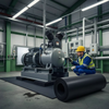 Heavy Duty Anti-Vibration Rubber Roll with Industrial Compressor - Plain Smooth Black Rubber
