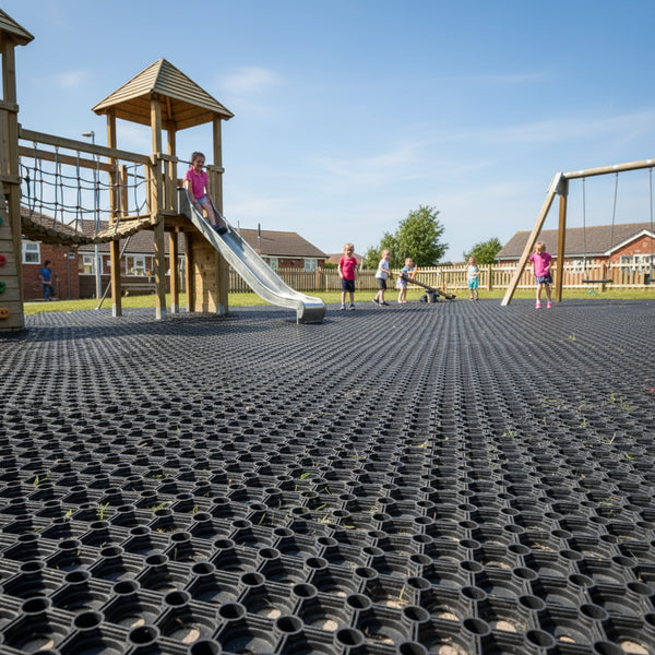 Hollow Rubber Grass Protection Mat | 150x100cm | P - UK commercial application scene 1
