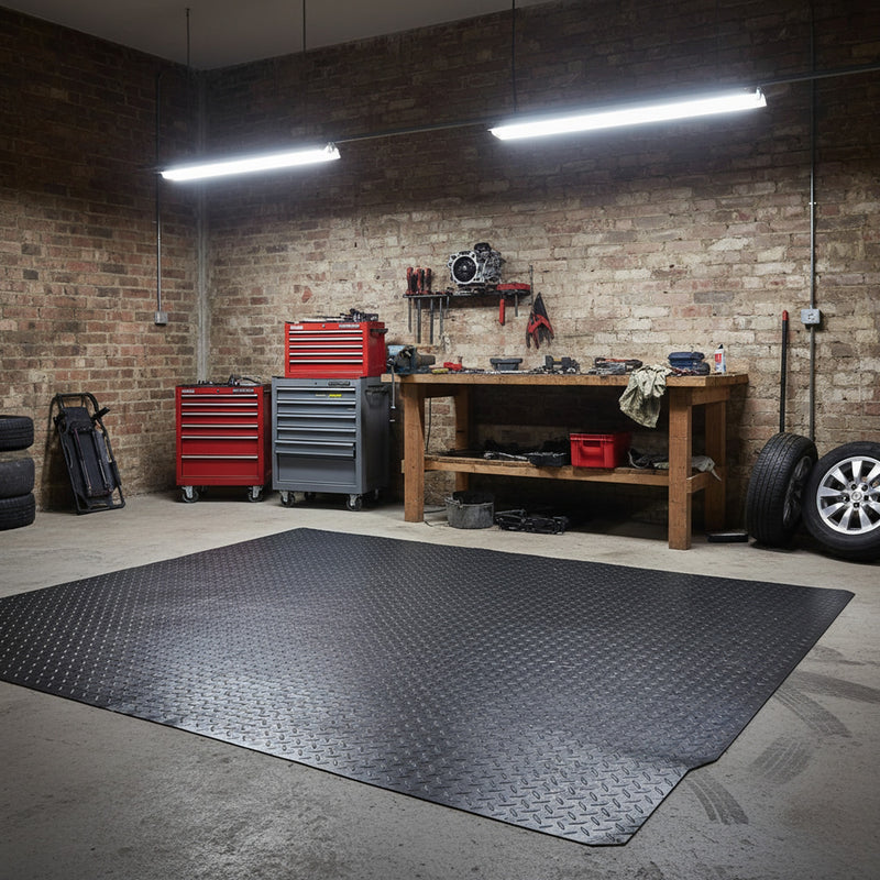 Heavy Duty Checker Plate Rubber Matting Roll | 1.5 - UK commercial application scene 1