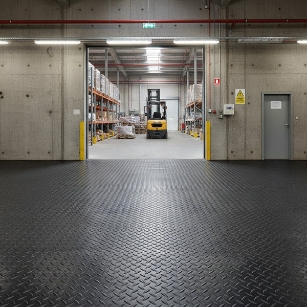 Heavy Duty Checker Plate Rubber Matting Roll | 1.5 - UK commercial application scene 2