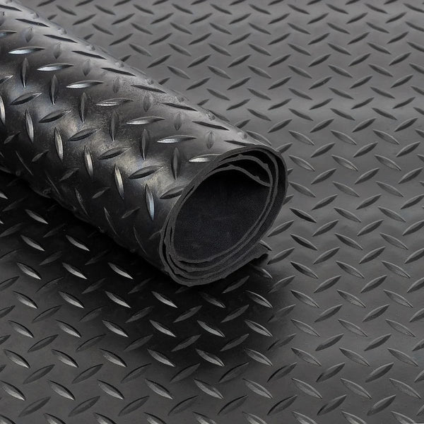Heavy Duty Checker Plate Rubber Matting Roll | 1.5m Wide | Garage, Gym & Industrial Use | Free UK Delivery - Professional UK commercial setting 1
