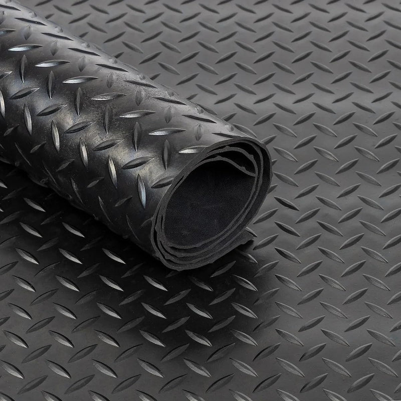Heavy Duty Checker Plate Rubber Matting Roll | 1.5m Wide | Garage, Gym & Industrial Use | Free UK Delivery - Professional UK commercial setting 1