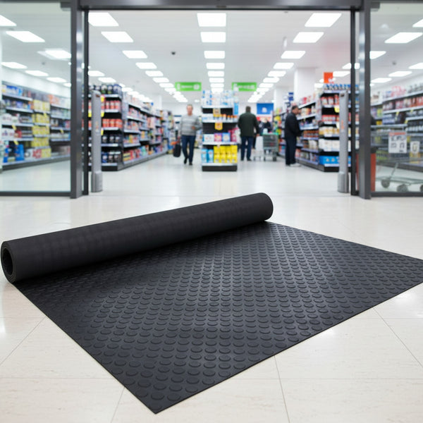 Coin Pattern Rubber Flooring Roll | 3mm 2m Wide |  - UK commercial application scene 1