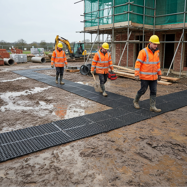 Temporary access rubber grass mat