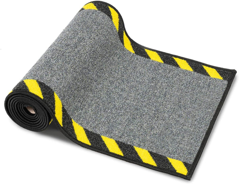 Cable Mat with Warning Border - Safety Mat for Office & Warehouse - Non-Slip, Washable - Black/Yellow, 40 cm x 200 cm - Cable Mat for UK homes and businesses