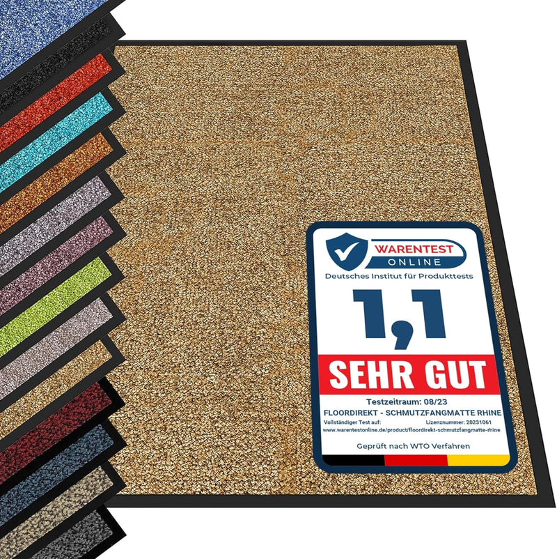 Dirt Trapper Mat - Doormat in Many Sizes - Door Mat for Front Door Indoor and Outdoor Use (Beige, 40 x 60 cm) - Entrance Mat for UK homes and businesses