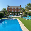 Swimming pool surround grass at UK leisure centre