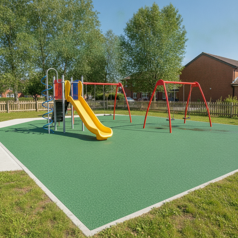 Laurel Green EPDM rubber surfacing school playground park EN1177