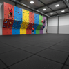 SafeStep Parkour 53mm rubber tiles as landing area for climbing wall