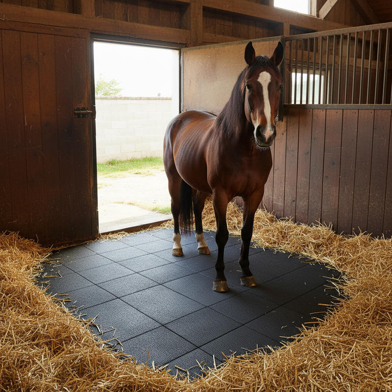 StableFlex Rubber Stable Mats for Horses 30mm in British equine stable