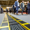 Heavy duty cable protector ramp at UK exhibition - 3 channel floor safety
