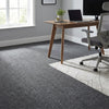 Dark grey self-adhesive carpet tiles in UK home office