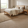 Khaki peel and stick carpet tiles in UK bedroom