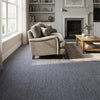 Grey self-adhesive carpet tiles in UK living room