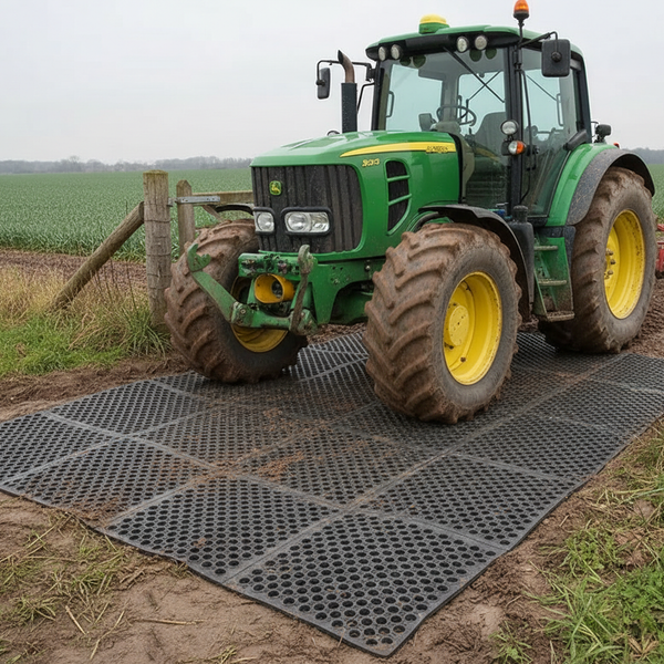 Agricultural rubber grass mat tractor