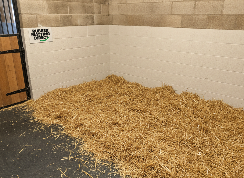 Flexible stable wall coating applied to UK stable interior - Rubber Matting Direct