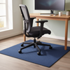 Premium fabric chair mat in Blue - modern home office setting