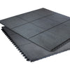 Black Rubber Matting Tiles Ergonomic Anti-Fatigue Flooring Solution
