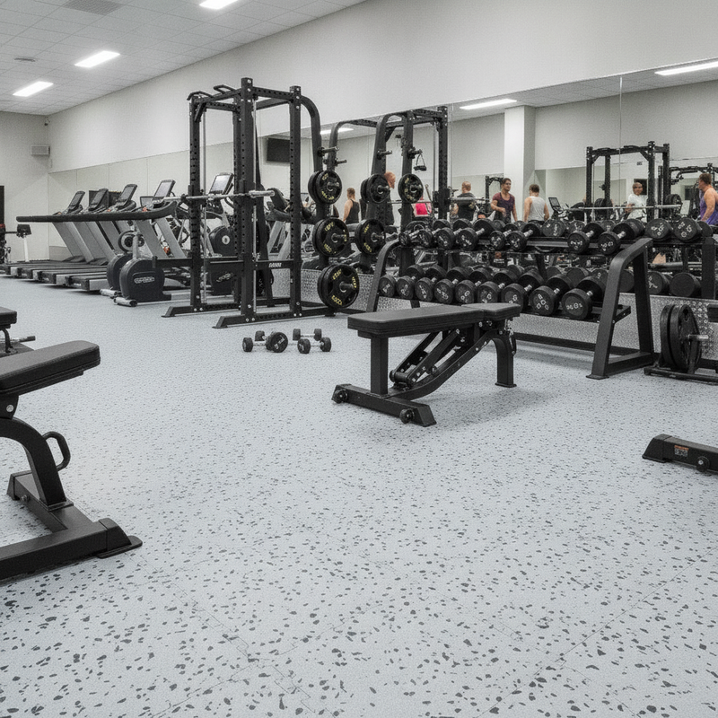 Gym Rubber Flooring Tiles UK - Commercial Gym Setting