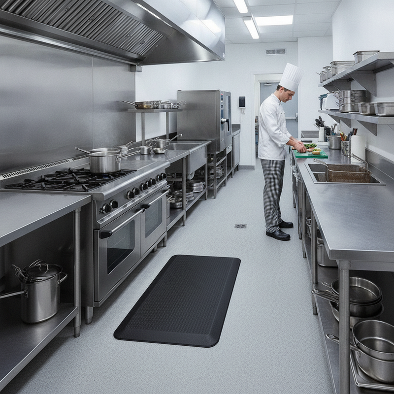 Standing Desk Anti-Fatigue Mat - Commercial Kitchen Setting