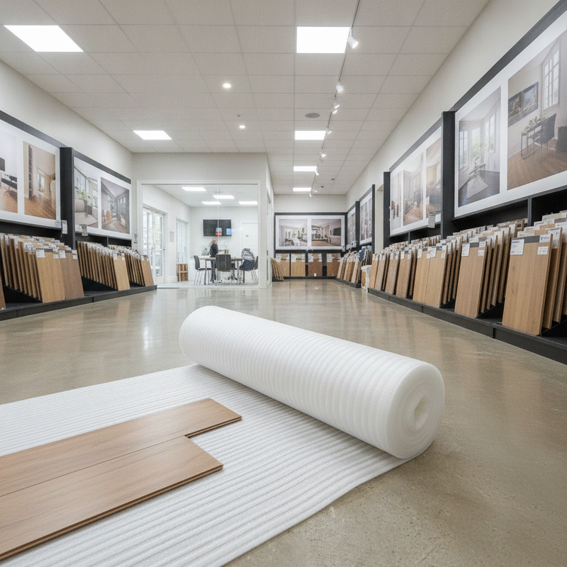 2mm White Foam Laminate Flooring Underlay - Commercial Setting Setting