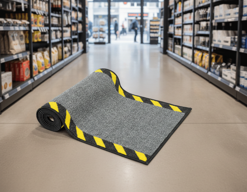 Cable Safety Mat with High-Vis Warning Border – Non-Slip Office & Warehouse Cable Cover - Commercial Setting Setting
