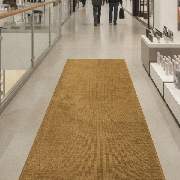 Premium Woven Cotton Carpet Runner 80×250cm Beige – Fluffy N - Commercial Setting Setting