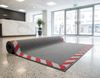 Cable Cover Safety Mat White/Red Warning Border – Non-Slip Office & Warehouse Cable Protector - Commercial Setting Setting