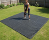CrossFit outdoor gym rubber grass mat - interlocking hexagonal drainage tiles