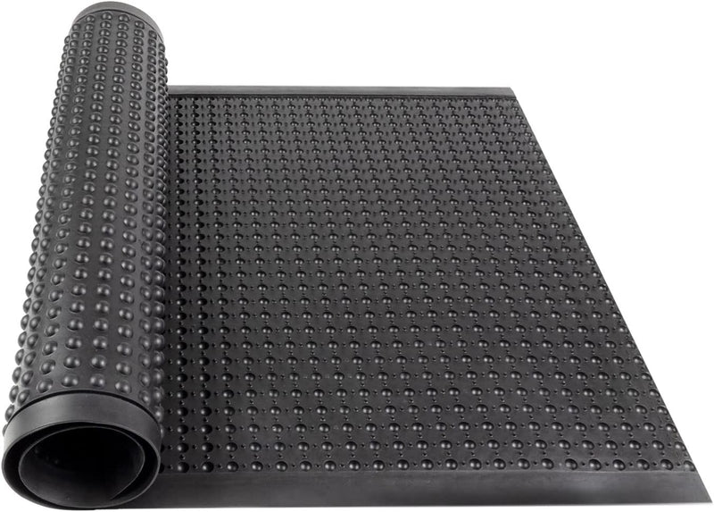 Anti-fatigue mat, 90 x 120 cm, workplace mat, rubber mat, ergonomic standing mat with nubs, non-slip, black, bubble mats - Anti-Fatigue Mat for UK homes and businesses