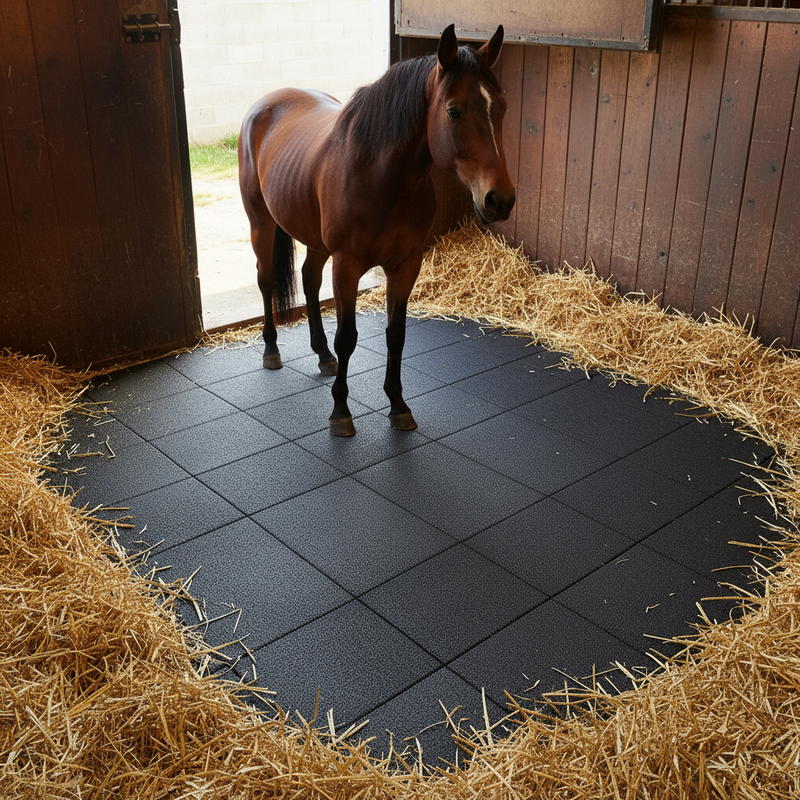 StableFlex Rubber Stable Mats for Horses in equestrian stable stall