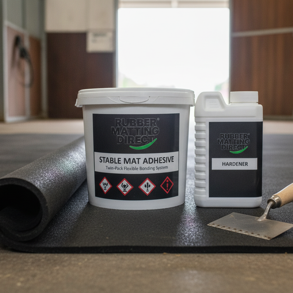Stable Mat Adhesive Twin-Pack Flexible Bonding System by Rubber Matting Direct