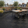 Ebony composite WPC decking tiles on UK roof terrace