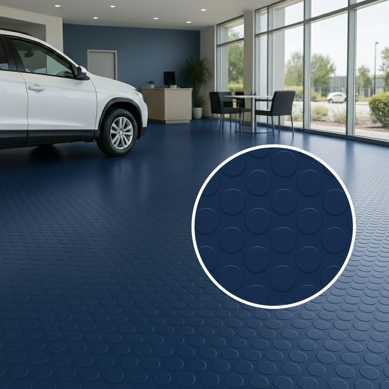 Premium R11 Slip-Rated Round Dot Non-Slip Rubber Flooring Roll – Oil-Resistant, Heavy-Duty Safety Mat for Commercial, Industrial & Wet Areas