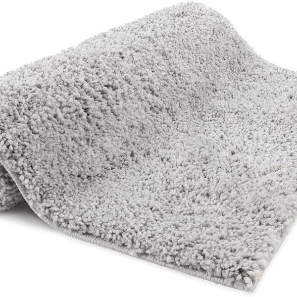 Deep Pile Bath Mat, SKY Soft (70 x 120 cm, Silver Grey) 30 mm Pile Absorbent Microfibre Bath Rug, Bathroom Floor Mat, Machine Washable Easy to Clean - Bath Mat for UK homes and businesses