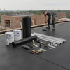 EPDM roofing tools in use on flat roof membrane installation UK