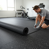 MatPro Fleckz Rubber Roll being installed in home gym