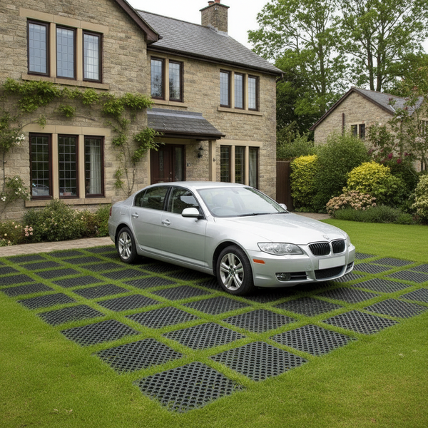 Grass driveway rubber reinforcement mat