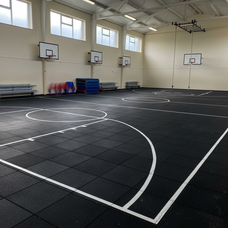 SafeStep Parkour 43mm High-Impact Rubber Flooring Tiles | 1m x 1m - Professional flooring image