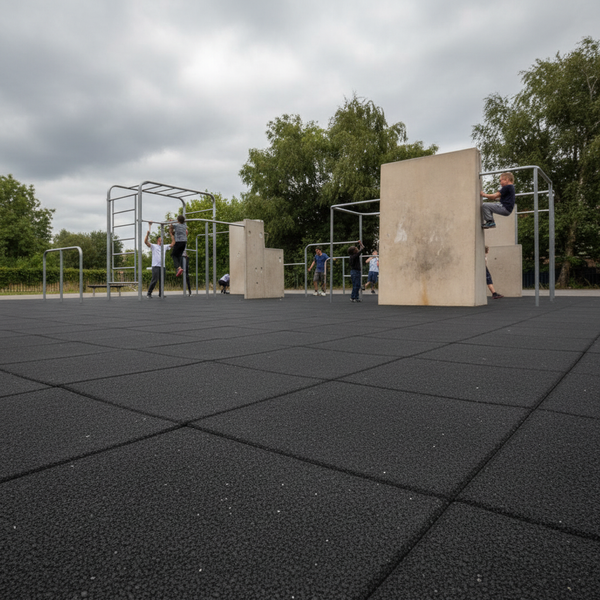 SafeStep Parkour 53mm Professional Rubber Floor System | 1m x 1m - Professional flooring image