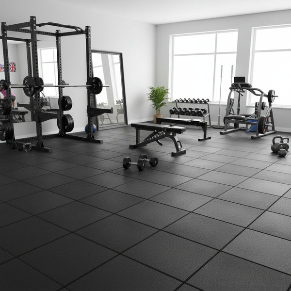 ProMat 20mm Heavy Duty Rubber Flooring Tile in home gym setting
