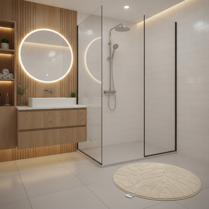 Extra Fluffy Quick-Drying Bath Mat – Non-Slip Absorbent Bathroom Rug Multiple Sizes - Ensuite Setting